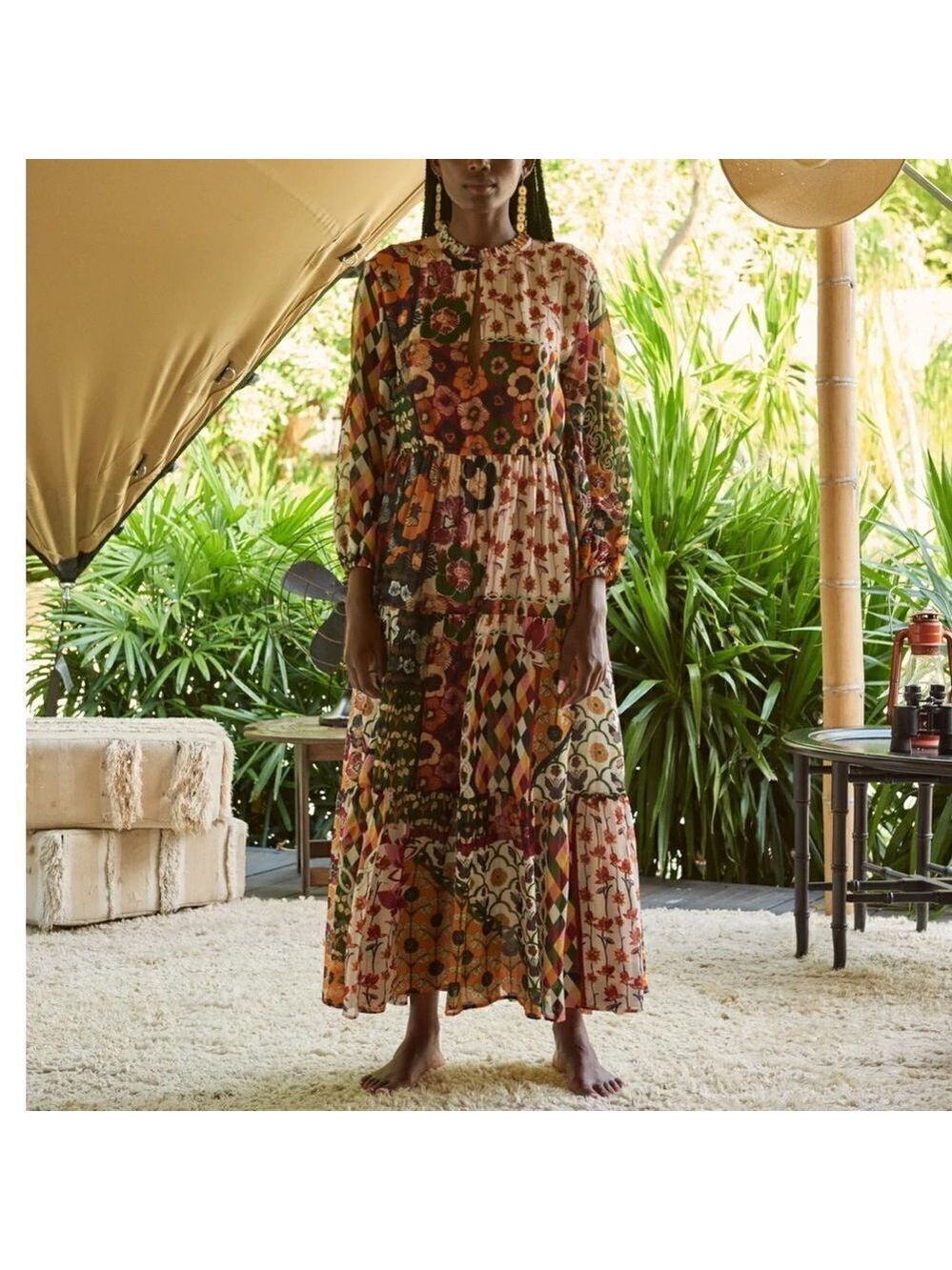 Carolina K Josey Maxi Dress in Mixed Bouquet Multi Small